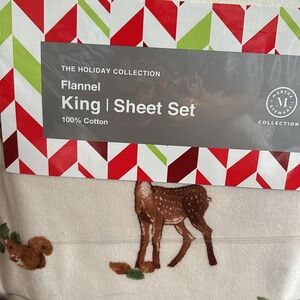 Flannel King Holiday Sheet Set